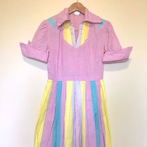 Rainbow sherbet vintage dress